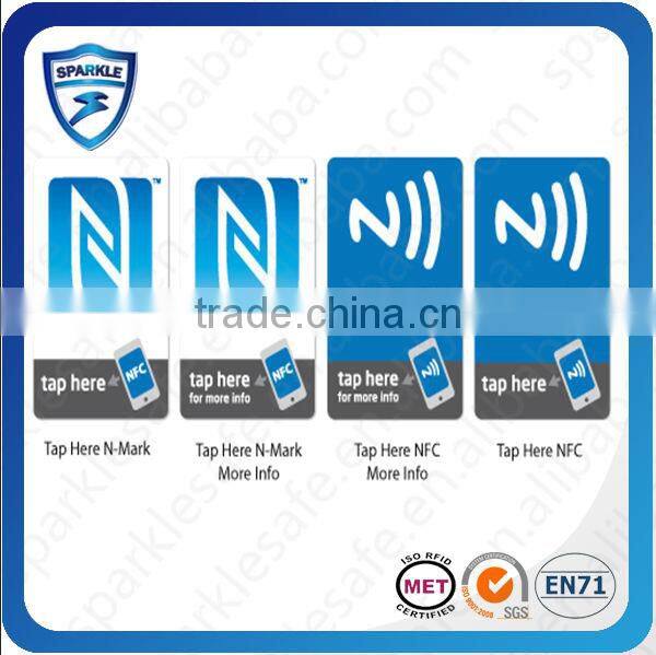Hot sell waterproof 13.56mhz nfc qr code stickers