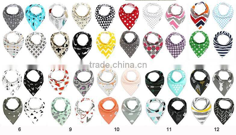 Custom Design Organic Cotton Baby Bandana Bibs with Low MOQ