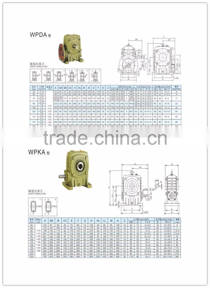 WPDX 60 ratio 10/15/20 cyclo gear box transmission gear reducer