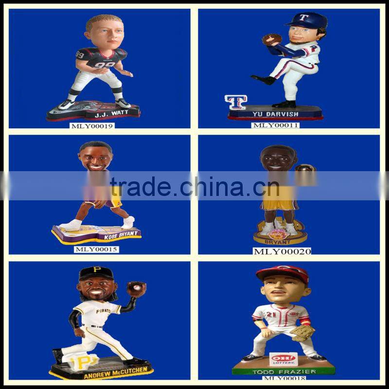 sports hockey player bobble head with embossed logo