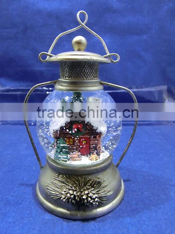 Resin Christmas House Lantern Snow Globe
