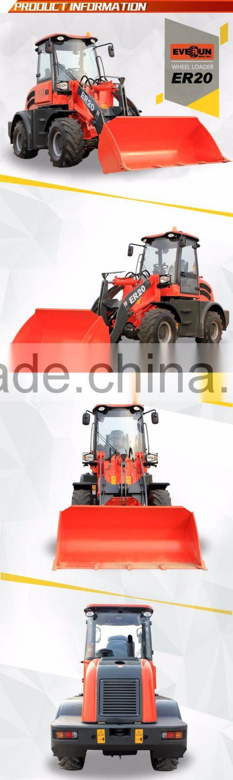 Everun 2.0ton mini wheel loader with pallet forks
