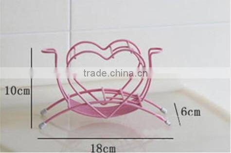 Lovers Desk Heart Shaped Pink Metal Toothpaste Toothbrush Holder Rack