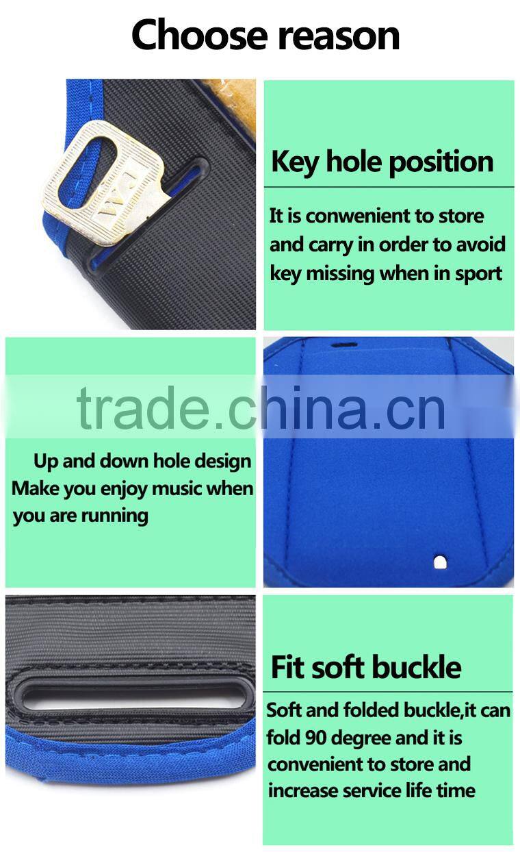 Waterproof mobile phone neoprene armband for running lycra armband LED armband case with key holder