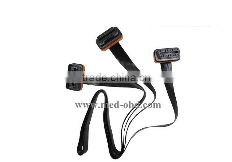 Flat OBD2 Spitter Y cable 16pins female to 2 pieces 16pin male