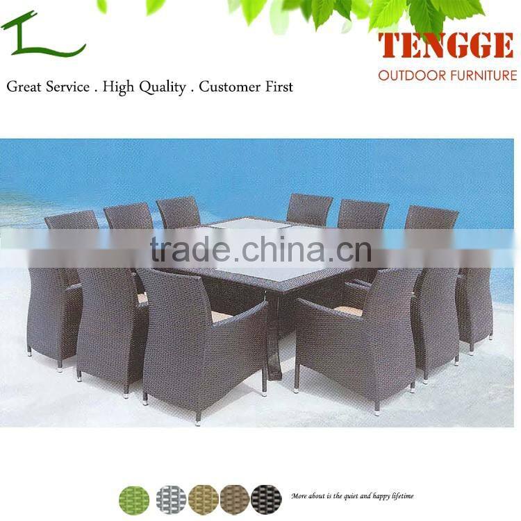 YH-5086 Outdoor dinner set wicker table and 12 chairs