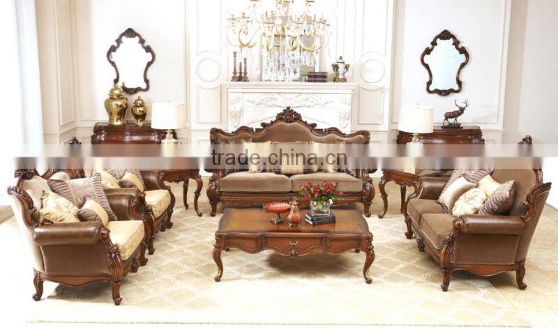 Antique Classical Dining Sets /Exquisite Wood Carved Workmanship Dining Table and Chairs