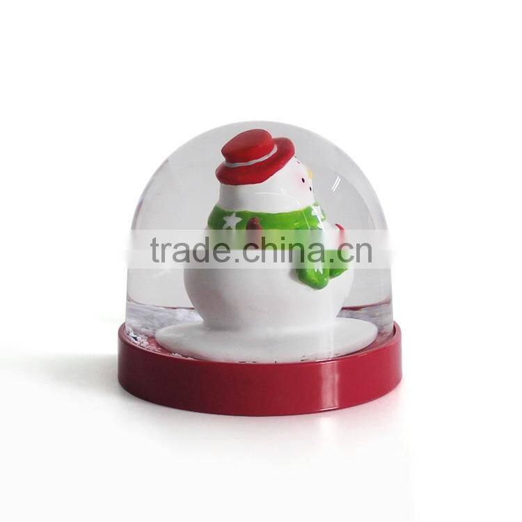 2016 personalized plastic snowman water snow globe