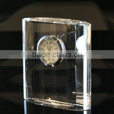 new product clear crystal table clock for gift