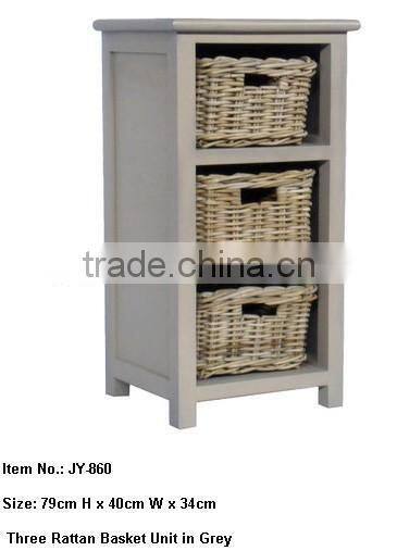 Cheap wicker basket storage shelves with 4 wheels