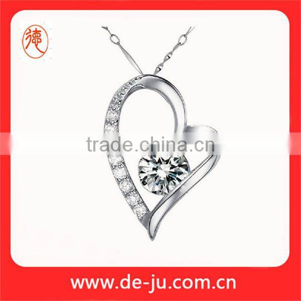 Slivery Crystal Heart Necklace