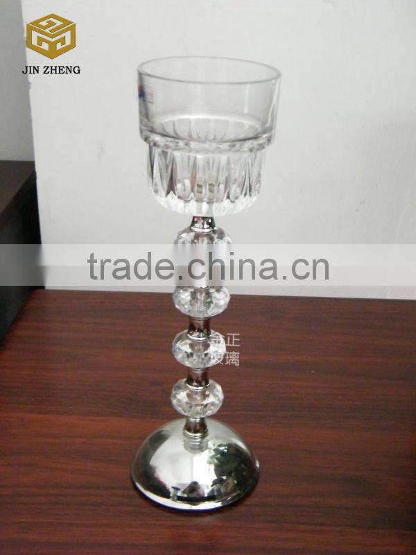 glass goblet candle holder for home decoration