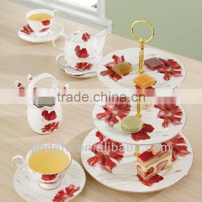 porcelain/ceramic three-layer plate