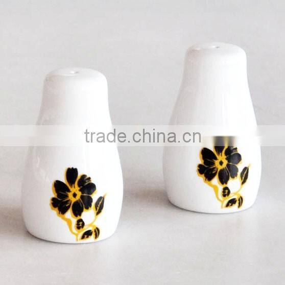2pcs Salt & Pepper Shaker Set, Porcelain with Decal Printing