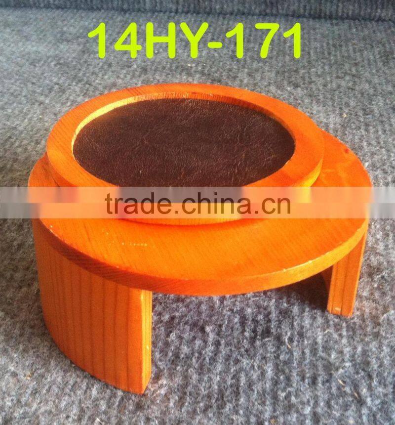 custom handmade round wooden coaster set on sale