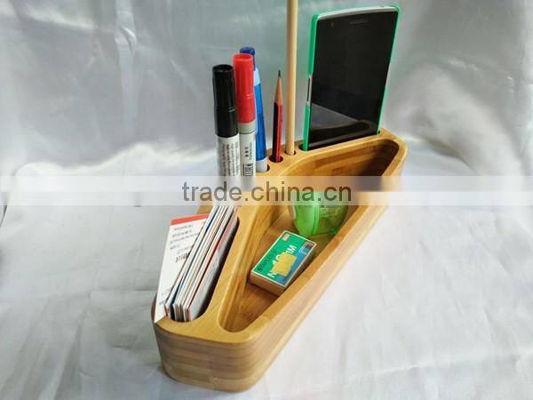 Cute design fashion bamboo table pen holder