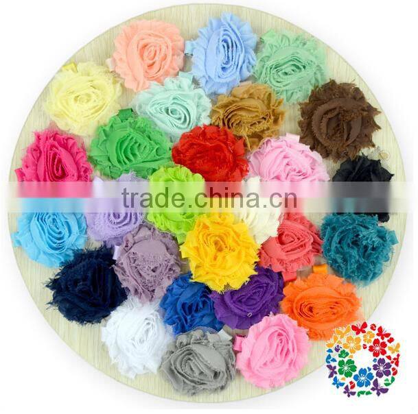 Wholesale Supply New Arrival Many Colors Beautiful Petal Flower Chiffon Flower Shabby Flower