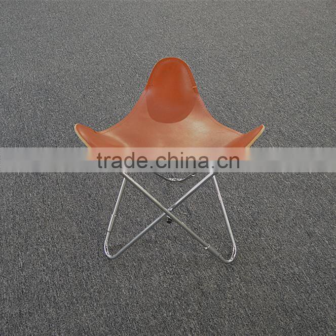 Guaranteed leather leisure chair metal furniture frames iron metal butterfly chair for living room