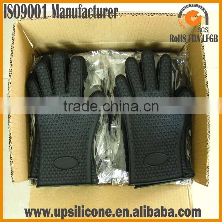 free label design high quality non-stick bbq glove silicone