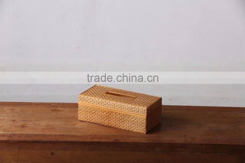 Wicker bamboo tissue box / best selling table decorartion