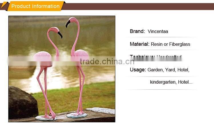 promotion handmade decorative polyresin garden flamingo statue