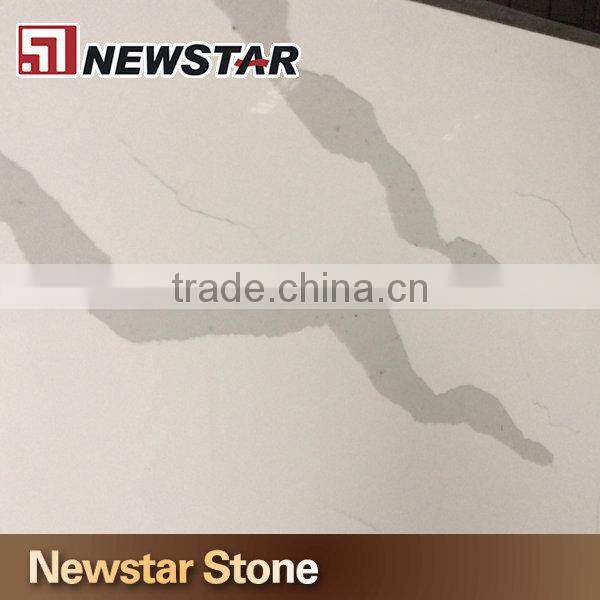 USA standard polished marble looking quartz Calacatta white quartz slab