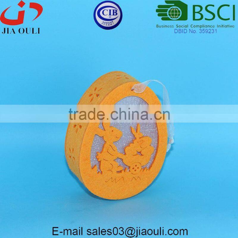 BSCI Audit Factory new design Easter decorations with LED light non-woven hanging eggs decorations