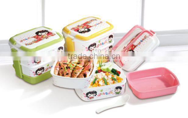 Plastic rectangular portable three layers lunch box/Insulation boxes
