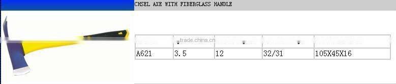 axe with fiberglass handle,A613,800G,carbon steel