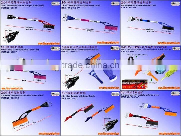 Car heavy-duty snow brush with ice scraper