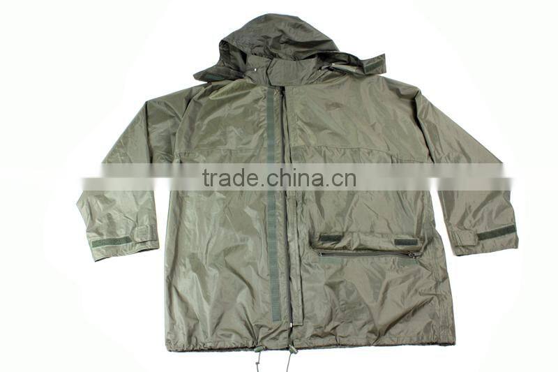 Rain coat for men military army poncho Polyester with PE PVC coating