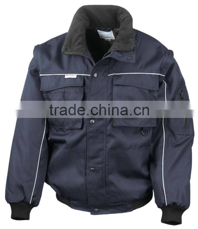 Canvas fabric Multifunctional work jacket Durable windproof and showerproof with a fleece lined jacket