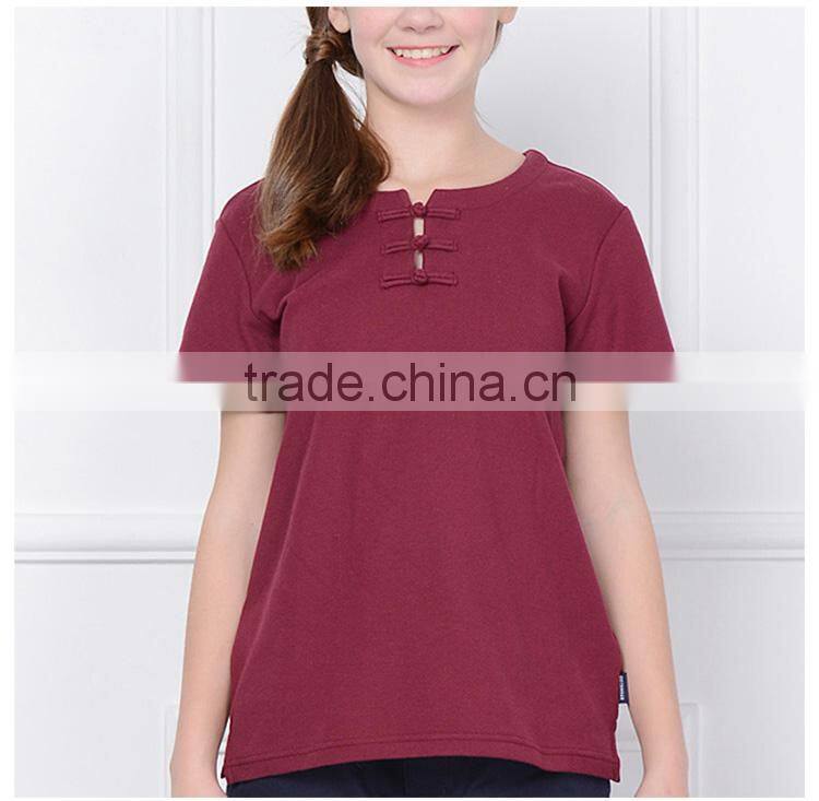 British Academy style 2017 new light Chinese style school boys and girls red short sleeved T-shirt custom