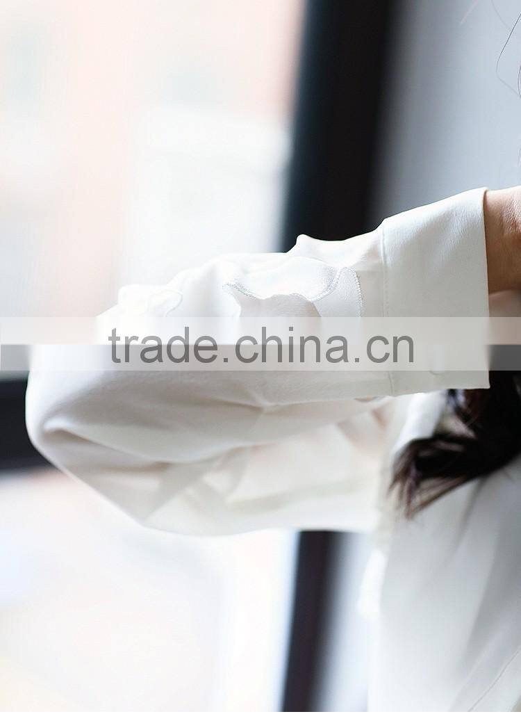 SZXX Tops Wholesale Womens Lady Elegant White Lace Blouse Shirts