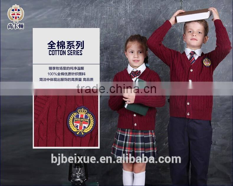 2016 High quality all grades England school uniform new patterns design school girl costume
