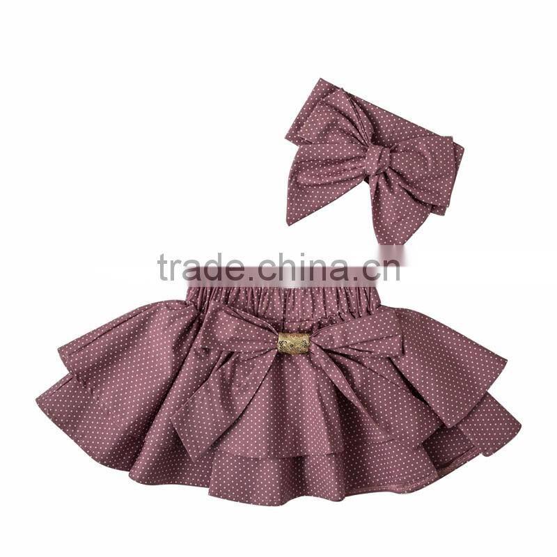 Summer hot sale cute baby mini skirt with matching headband