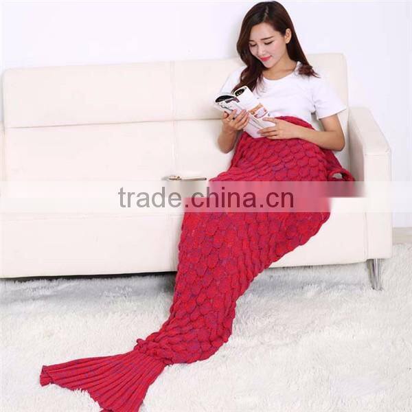 Custom Acrylic Knitting Adult Mermaid Tail Blanket Pattern