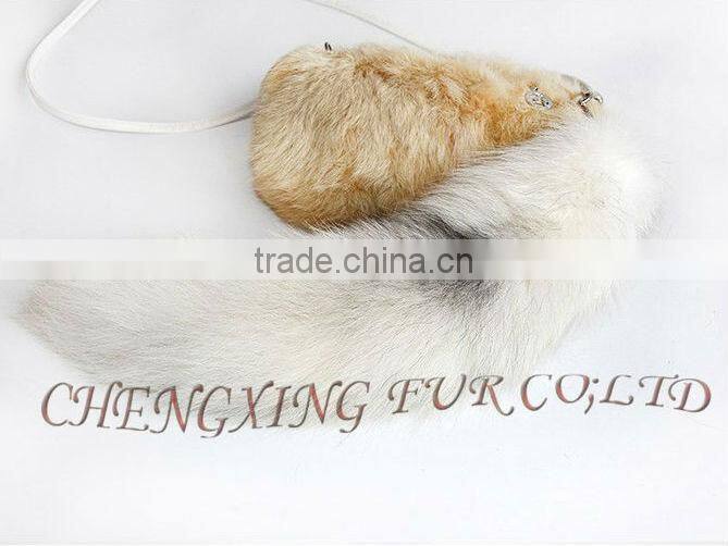 CX-R-45 Wholesale Fox Fur Hanging Decoration Key Chain