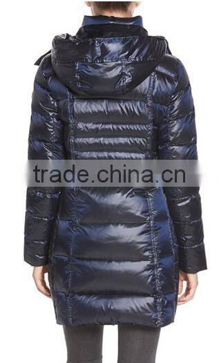 Convertible Stand Collar Stylish Ladies Elegant Long Padding Quilting Jacket For The Winter