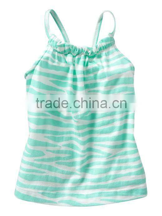 GIRLS ALLOVER PRINTED TANK TOP WITH RUFFLED LAYER