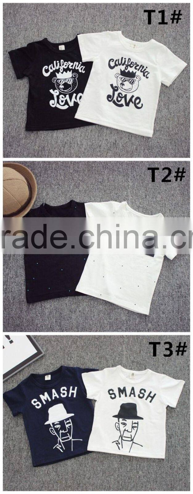 New arrival simple pattern print wholesale T-shirts for children,baby clothing