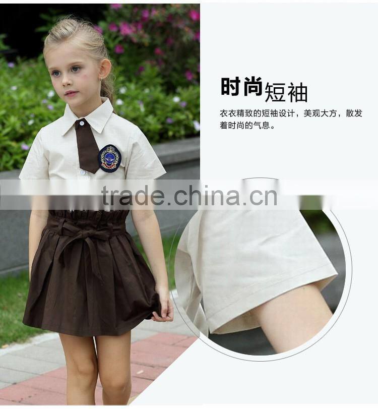 Juqian 2016 Quality School Uniform Factory hot sale primary kids girls school uniform dress