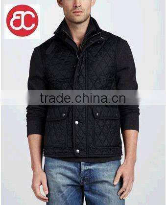 Men's Black Quilted Vest PQ304