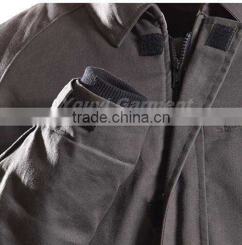 men dark grey flame resistant insulated parka