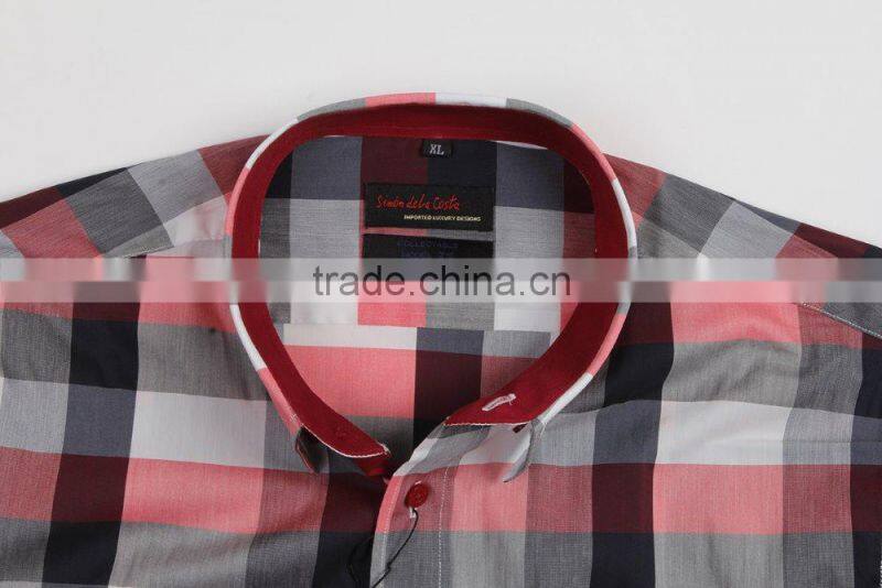 spandex cotton plaid mens stretch shirts
