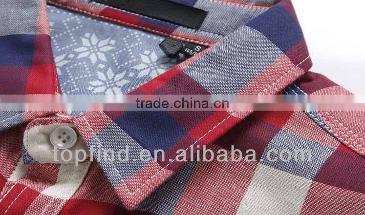 100% cotton fashion latest casual plaid style Short Sleeve Shirt for Men