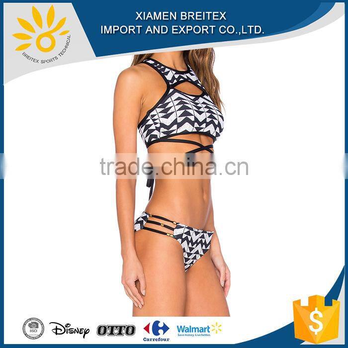 Hot selling custom summer sexy bandage young girl bikini swimwear