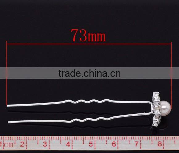 Wholesale 2-7/8" Rhinestone Flower Charm Wedding Hairpins