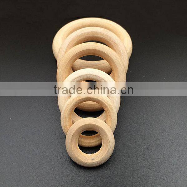 40mm Unfinished Wood Ring Natural Round Beads DIY Craft Accessories
