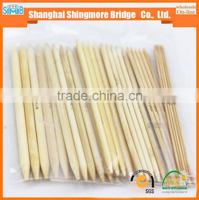 needle work supplier cheap wholesale good quality 20cm bamboo double point needle knitting in low price